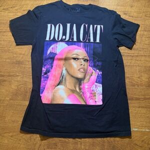 Doja Cat Graphic T-Shirt Black Pink Portrait Official Merchandise Large